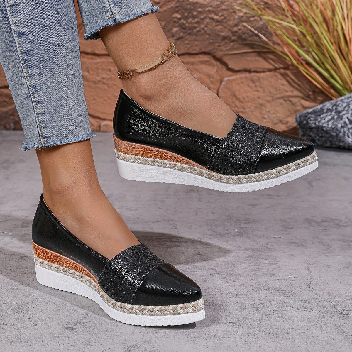 Mocassins Plateformes Étincelants