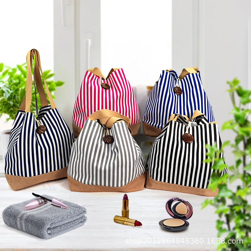 Sac Cabas Rayé en Toile