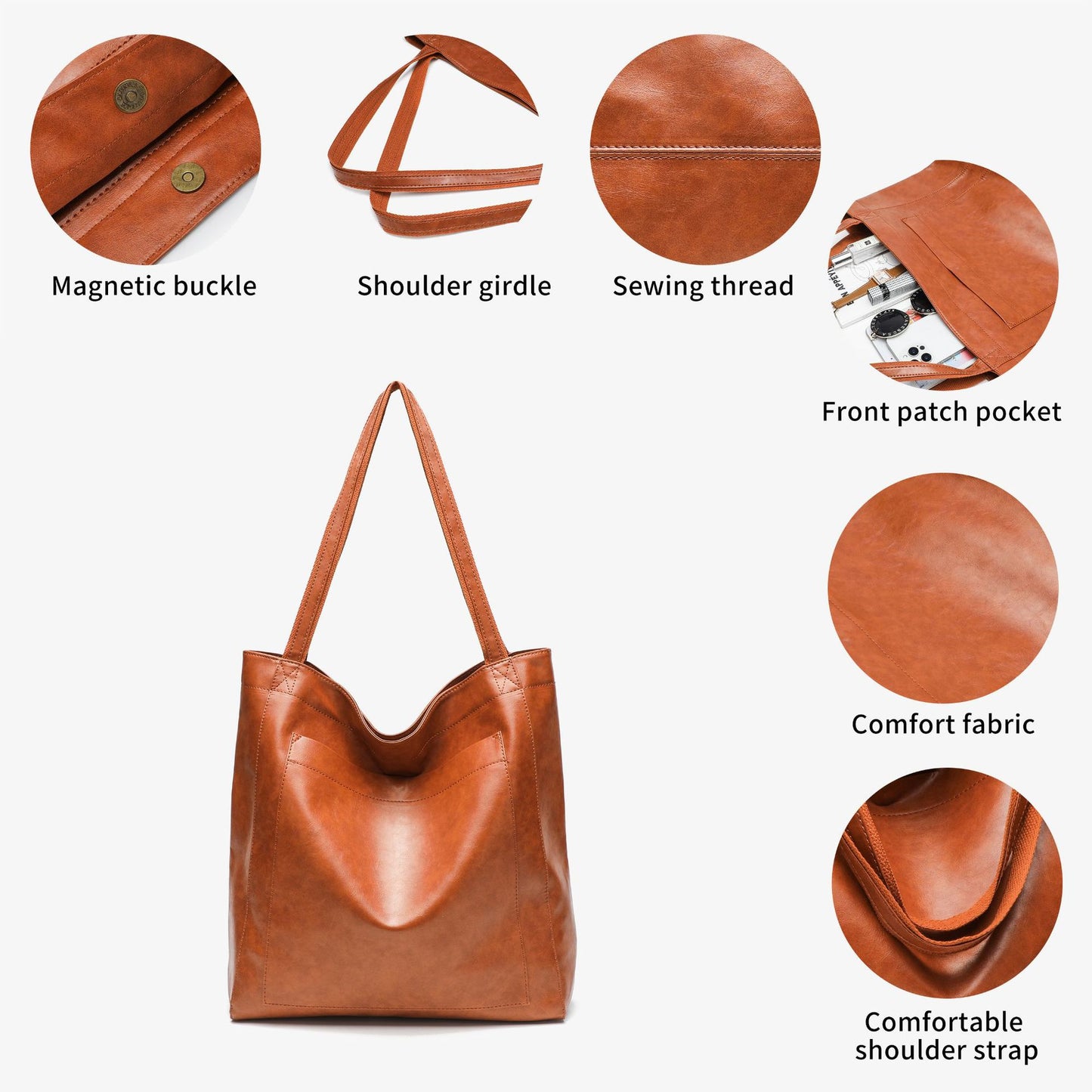 Grand Sac Cabas avec Poche Zippée