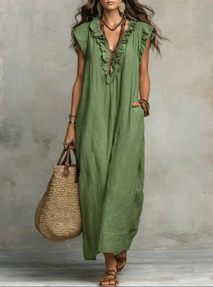 Robe "Nuit Bohème" à Volants