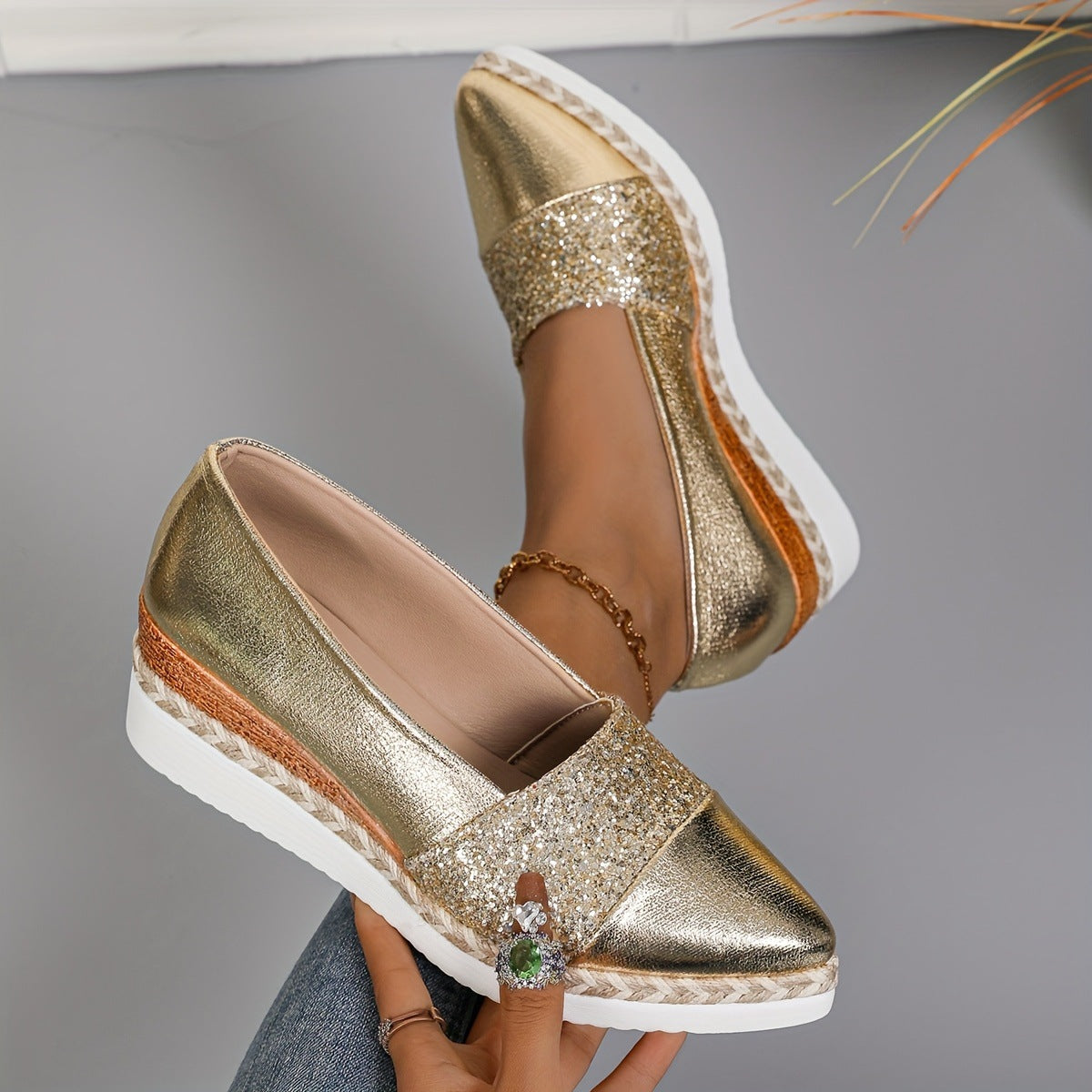 Mocassins Plateformes Étincelants