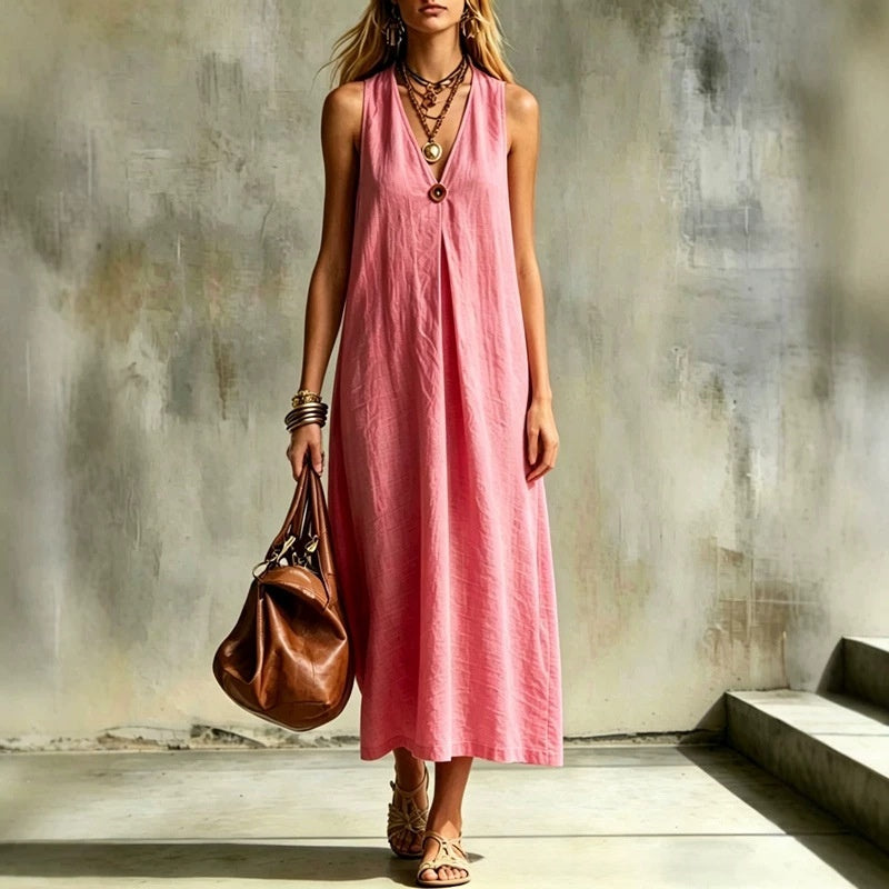 Robe "Aura" Col V Profond