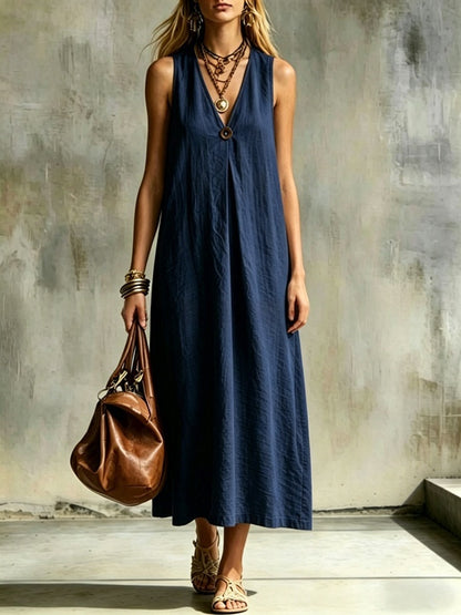 Robe "Aura" Col V Profond