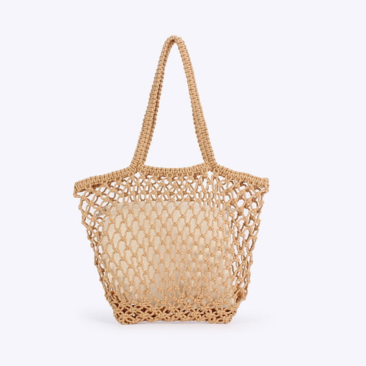 Sac Cabas en Macramé avec Pochette