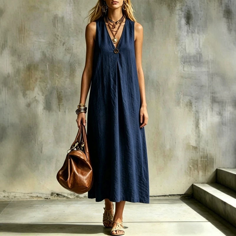 Robe "Aura" Col V Profond