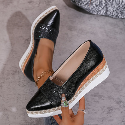 Mocassins Plateformes Étincelants