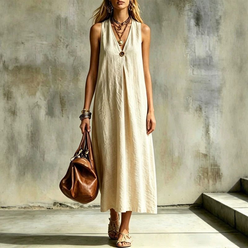 Robe "Aura" Col V Profond